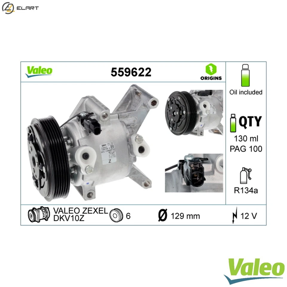 COMPRESSOR AIR CONDITIONING 559622 FOR MAZDA ZJ32/ZJ30/ZJ07 1.3L L3M6 2.3L 4cyl - Image 1 of 4