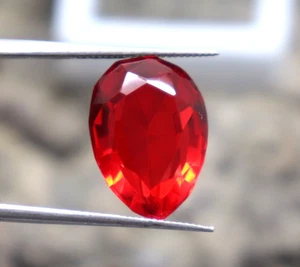 Real Blood Red Ruby Stone 7ct Pear Cut Faceted Certified Ruby For Making Jewelry - Picture 1 of 8