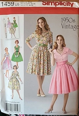 Simplicity 1459 Vintage Inspo Fit & Flare Party Dress Sz 16-24 1950s Pattern - Image 1 of 4