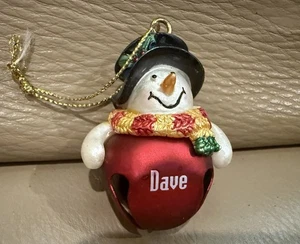 Ganz Jingle Bell Muñeco de Nieve Adorno de Navidad Nombre Personalizado - Dave - Imagen 1 de 2