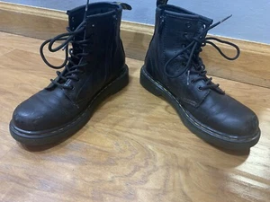Youth Dr. Martens Air Wair size 2 Short Boots Lace with Side Zippers Black - Picture 1 of 7