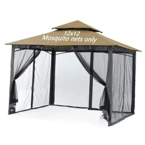 Mosquito Netting for Gazebo Canopy, Replacement Screen Walls Netting 12x12FT - Picture 1 of 8
