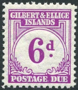 GILBERT & ELLICE ISLANDS-1940 6d Purple Postage Due Sg D6 LIGHTLY MOUNTED MINT - Picture 1 of 1