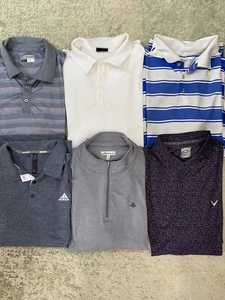 Lot of 6 Sz XL Golf Polos Long Sleeve Adidas Nike Peter Millar Callaway PGA Tour - Picture 1 of 19
