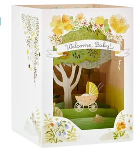 NEW Hallmark Paper Wonder Pop-Up Welcome Baby Card With Envelope Baby Shower - Picture 1 of 4