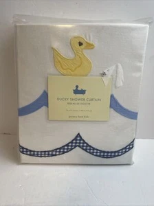 POTTERY BARN KIDS DUCKY SHOWER CURTAIN EMBROIDERED 72x72 - Picture 1 of 9