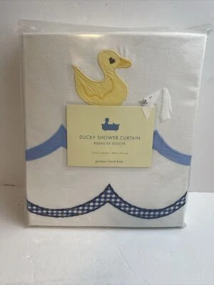 POTTERY BARN KIDS DUCKY SHOWER CURTAIN EMBROIDERED 72x72🍁 - Image 1 of 4