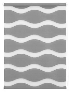 ROLLO / JALOUSIE DAY & NIGHT "WAVES" 70 X 210 CM ( TÜR )  GRAU# SCHMUCKJAGD - Bild 1 von 2