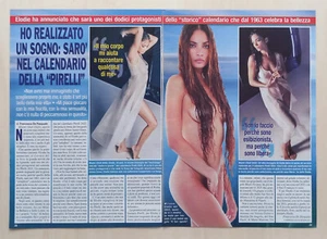 Italian Clipping Ausschnitt 2024 ELODIE wird im Pirelli Kalender sein 2 SEITEN - Bild 1 von 2