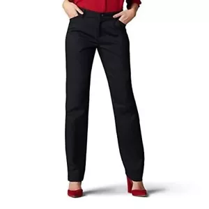 Lee Relaxed Fit gerades Bein Hose Damen 18 lang schwarz faltenfrei Stretch NEU - Bild 1 von 11