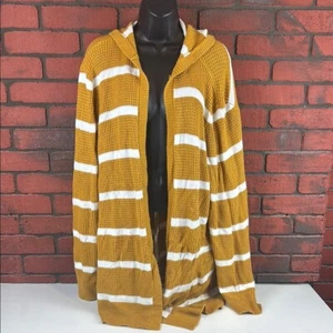 Stella Tweed Womens 3X Hooded Knit Cardigan – Striped, Cozy - Picture 1 of 6