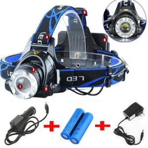 Most Powerful 9900000LM LED Zoomable Headlamp Rechargeable Headlight Flashlight - Picture 1 of 21