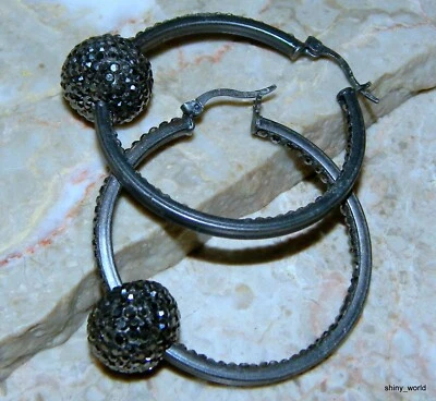 HUGE!! Swiss Marcasite 925 Silver Plated with rhodium 1 3/4" long - Image 1 of 3