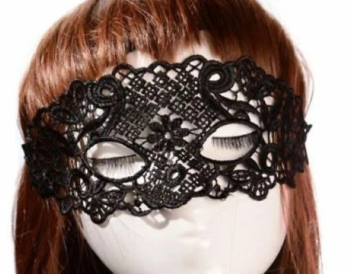 Pretty Black Lace Flower Party Eye Mask: Prom/Fancy Dress/Masquerade: UK Seller - Image 1 of 4