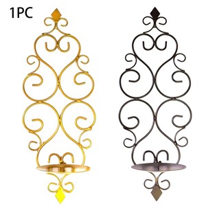 Anti Rust Retro Hanging Wall Wrought Iron Wedding Party Home Decor Candle Holder