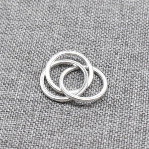 2pcs of 925 Sterling Silver Overlap Ring Connector Charms for Bracelet Necklace - Picture 1 of 5