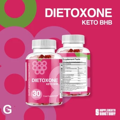 SUPPLEMENTS SANCTUARY Dietoxone Keto BHB Apple Gummies (30 Gummies)..1 per day. Weight loss Gummy