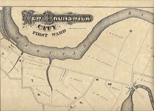 New Brunswick NJ 1876 Maps with Businesses and Homeowners Names Shown