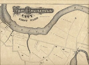 New Brunswick NJ 1876 Karten mit abgebildeten Namen von Unternehmen und Hausbesitzern - Bild 1 von 5