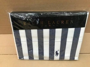 Hoja plana de algodón Ralph Lauren Club a rayas 270 cm x 310 cm súper rey/emperador - Imagen 1 de 2