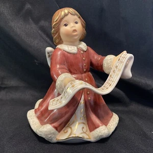 Rare Goebel Figurine Angel Gold Gilt 41-053 Hand Painted Vintage Christmas Carol - Picture 1 of 10