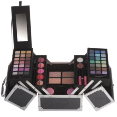 Mega Edle Kosmetik Make-up Schwarz Kroko Optik Schminkkoffer 70 teilig (e72) - Bild 1 von 2