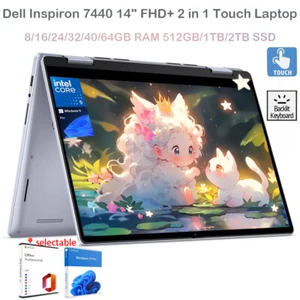Dell Inspiron 7440 Laptop,14"FHD+ 2 in 1 Touch,10-core 5-120U,UpTo 64GB 2TB SSD - Picture 1 of 8