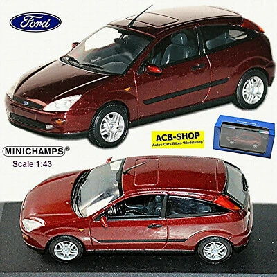 Ford Focus '98 Sedan 3-door 1998-2001 Dark Red Metallic 1:43 Minichamp - Image 1 of 4