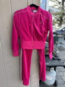 Vintage Juicy Couture  Pink Velour Track Suit Set Woman’s Jacket Pants Small - Picture 1 of 10