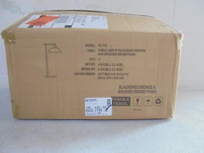 Meyer&Cross Conan 25 pulgadas Lámpara de mesa de metal de bronce ennegrecido/latón antiguo Foto 1 de 4