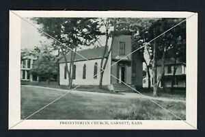 Kościół prezbiteriański granat Kansas ok. 1910 B & W pocztówka