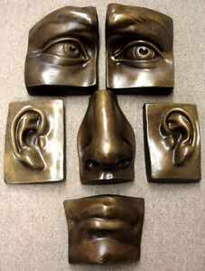 Michelangelo's David Face Classic Greek Art Wall Sculpture Eyes,Ears,Nose,Mouth