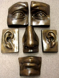 Michelangelo's David Face Classic Greek Art Wall Sculpture Eyes,Ears,Nose,Mouth - Picture 1 of 12
