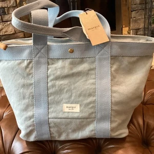 Margot New York SLOANE Tote Large Canvas Bag CHAMBRAY BLUE New With Tags! - Picture 1 of 8