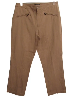 Pantalón Lauren Ralph Lauren 12 Tostado Cremallera Bolsillo Pierna Ancha Ecuestre Algodón Elástico Foto 1 de 4