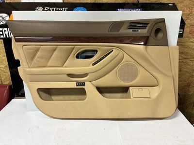 BMW FRONT LEFT DRIVER DOOR TRIM PANEL CARD SAND BEIGE E39 5 SERIES  97-03 530i - Image 1 of 4