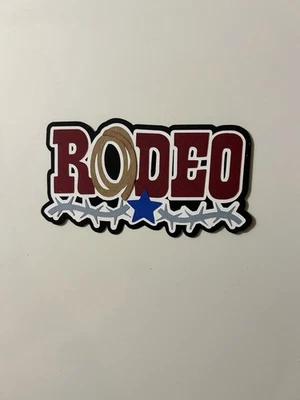 Rodeo Scrapbook Title Handmade Paper Pieced Die Cut Cowboy Cowgirl - Image 1 of 3