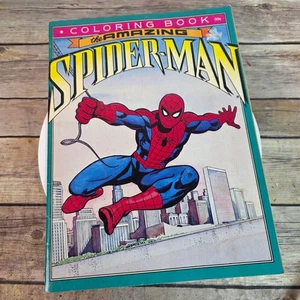 Vintage 1987 The Amazing Spider-Man Coloring Book By Marvel Books - Foto 1 di 16