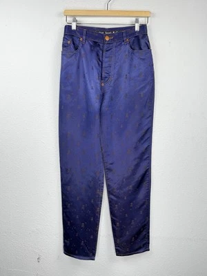 Pantalones de colección Jean Paul Gaultier JPG Mad Max 1995 calaveras satinadas para mujer 26" Foto 1 de 4
