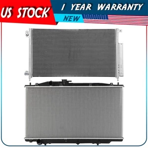 Radiator and AC Condenser Kit For 2003 2004 2005 2006 2007 Honda Accord - Picture 1 of 14