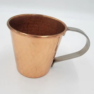 Copper Moscow Mule Mug Hammered Inside Stainless Steel Handle Popular in 40s - Picture 1 of 8