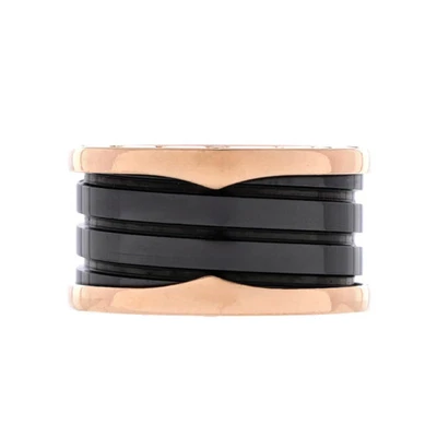 Bvlgari B.Zero1 Three Band Ring 18K Rose Gold and Ceramic - Image 1 of 3