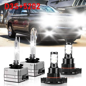 For Chevrolet Tahoe 2015-2015 LED HID Headlight Bulb Low+Fog Light Combo 6000K - Picture 1 of 11