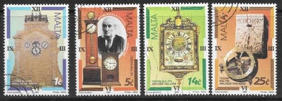 MALTA 1995. Sc#870-873; SG#1000-1003. Tesoros de Malta: relojes antiguos. Usado Foto 1 de 2