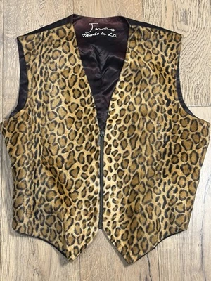 JNCO Jeans Vintage Leopard Vest Y2K Made In The USA Size L Large Rare! - Image 1 of 4