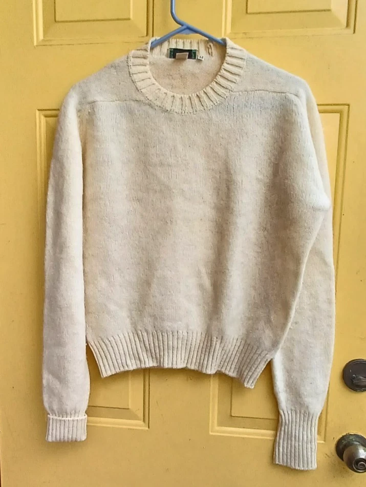 Suéter vintage LL Bean 100% lã gola redonda feito na Irlanda tamanho médio - Imagem 1 de 4
