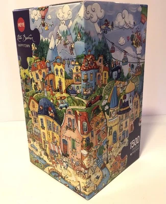 Heye Puzzle Rita Berman Happy Town 1500 Pieces Complete Jigsaw - image 1 of 4