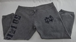 Notre Dame Fighting Irish Women’s Capri Sweatpants – Size L – Gray – Embroidered - Picture 1 of 12