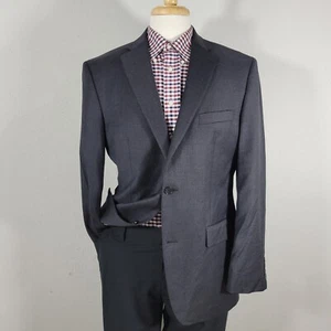 Tasso Elba Men's Sport Coat Blazer Two Button Charcoal Gray Twill Wool Size 41R - Picture 1 of 15