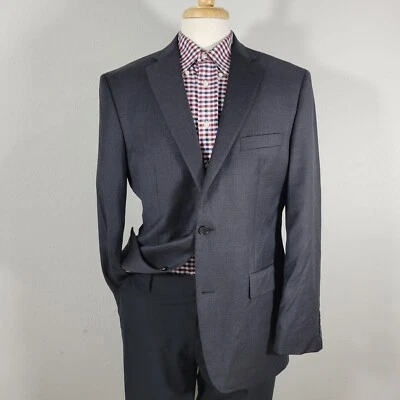 Tasso Elba Men's Sport Coat Blazer Two Button Charcoal Gray Twill Wool Size 41R - Image 1 of 4